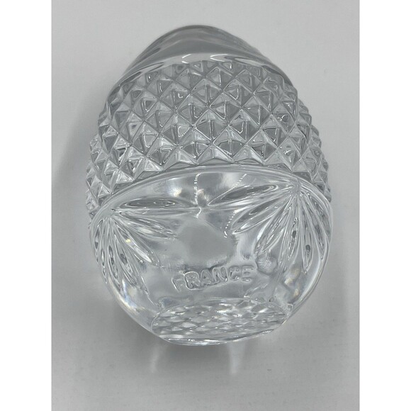 Made In France Cut Crystal Molded Design Glass Egg Shaped Paperweight 3.5” Heavy - Picture 5 of 15
